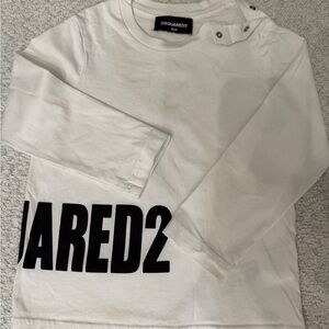 DSQUARED2 Kids White and Black Long Sleeve Tee